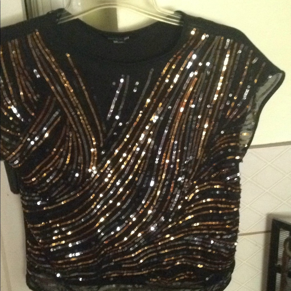 Black Sequined Forever 21 Top